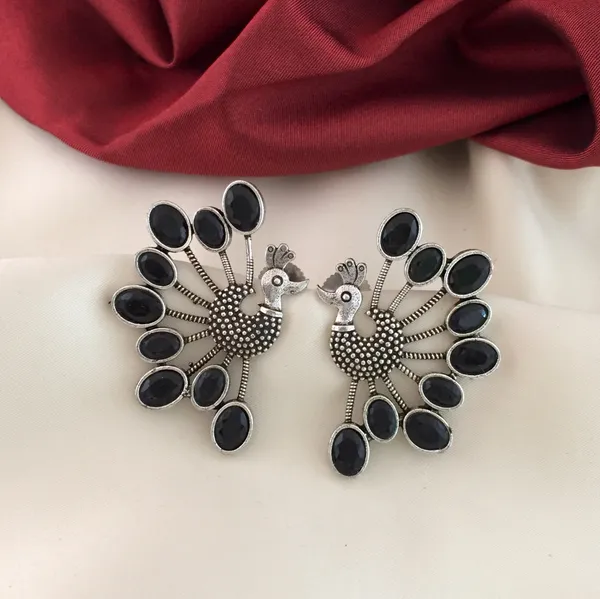 Peacock_Black_Earrings