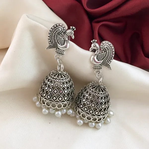 Oxyjewels Premium Peacock Model Jhumka Earrings Price in India Buy Oxyjewels Premium Peacock Model Jhumka Earrings online at undefined