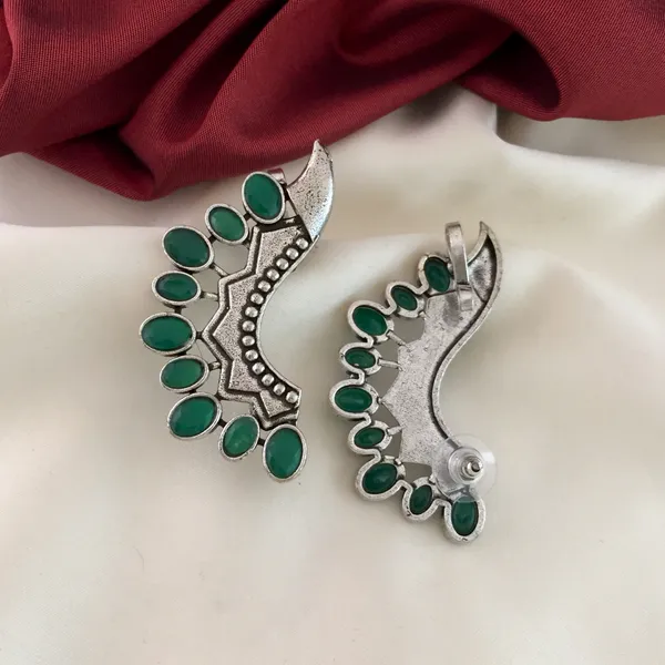Green_Stone_Oxidised_Earcuffs