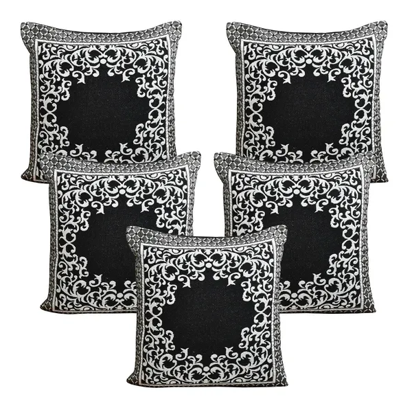 Luxury_Heavy_Decorative_Cushion_Covers_16_x_16_inch_-_Set_of_5pc_-_Black