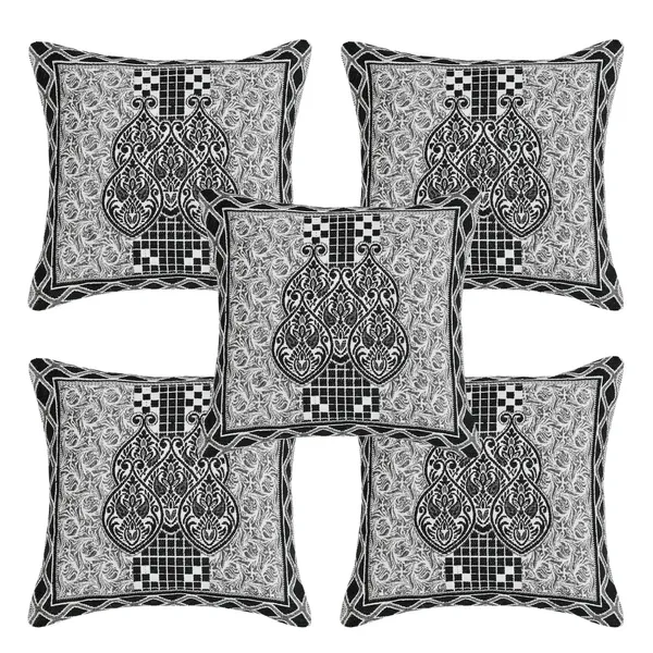Luxury_Heavy_Decorative_Cushion_Covers_16_x_16_inch_-_Set_of_5pc_-_Black