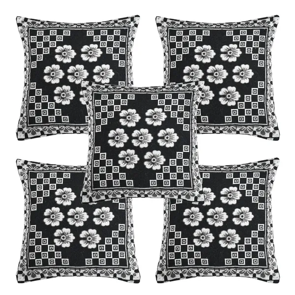Luxury_Heavy_Decorative_Cushion_Covers_16_x_16_inch_-_Set_of_5pc_-_Black