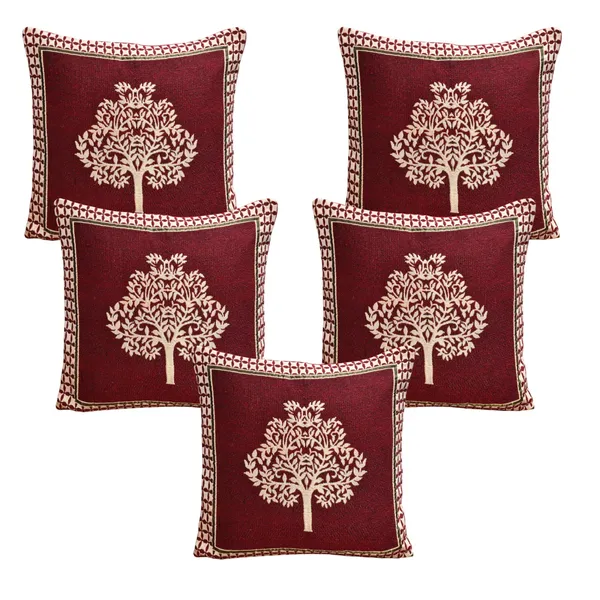 Luxury_Heavy_Decorative_Cushion_Covers_16_x_16_inch_-_Set_of_5pcs_-_Maroon