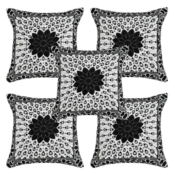 Luxury_Heavy_Decorative_Cushion_Covers_16_x_16_inch_-_Set_of_5pc_-_Black