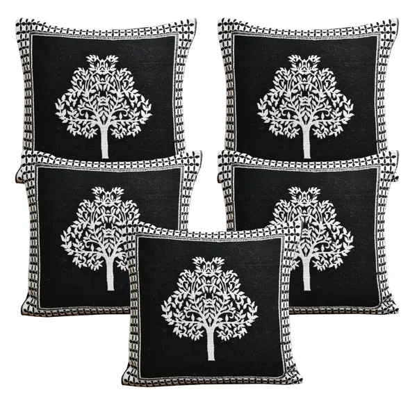 Luxury_Heavy_Decorative_Cushion_Covers_16_x_16_inch_-_Set_of_5pc_-_Black