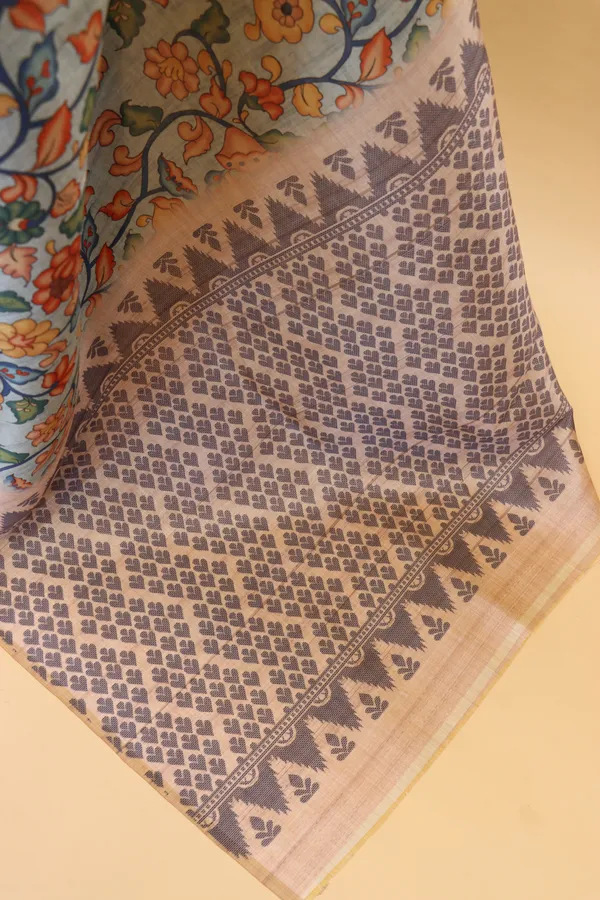 Kalamkari_Printed_Cotton_Silk_Saree_With_Blouse_Piece