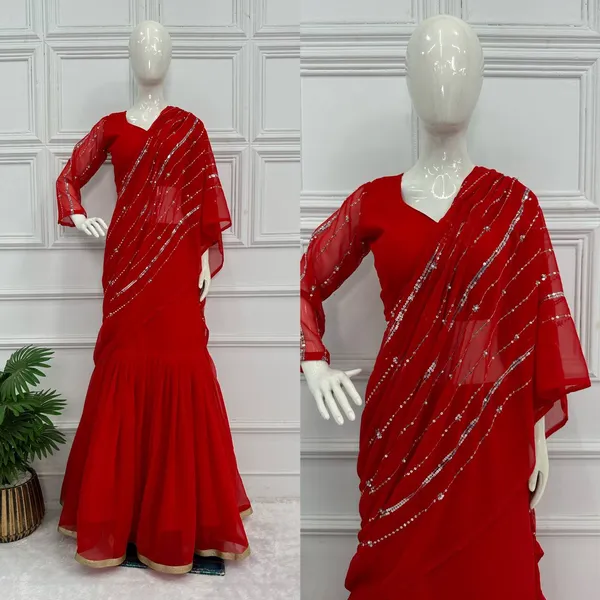 Designer_Red_Georgette_Lehenga_Pattern__Saree