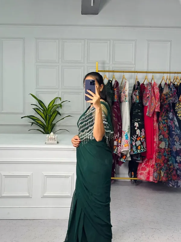 Ready_to_Wear_Green_Designer_Georgette_Saree