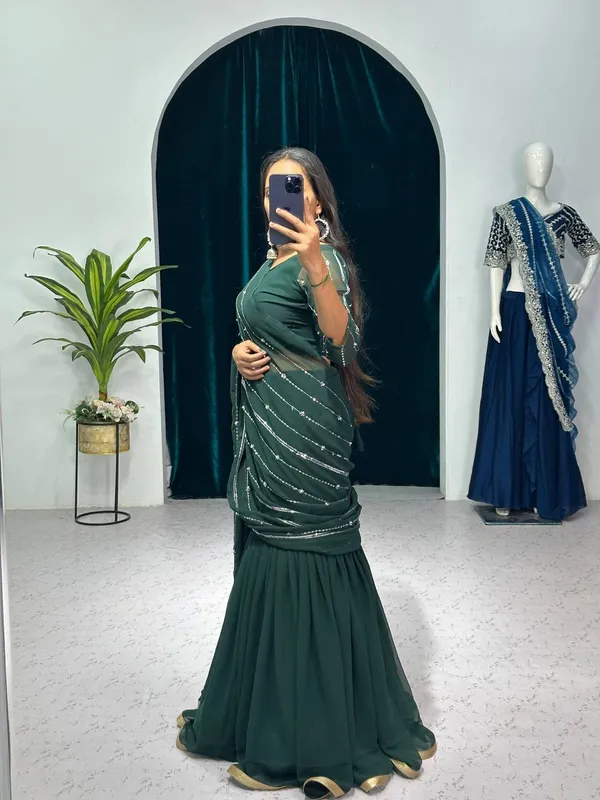 Designer_Green_Georgette_Lehenga_Pattern__Saree