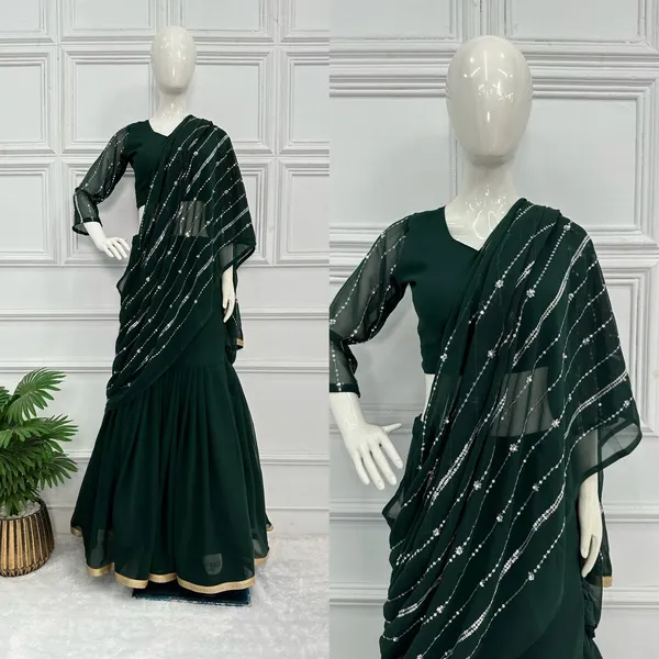 Designer_Green_Georgette_Lehenga_Pattern__Saree