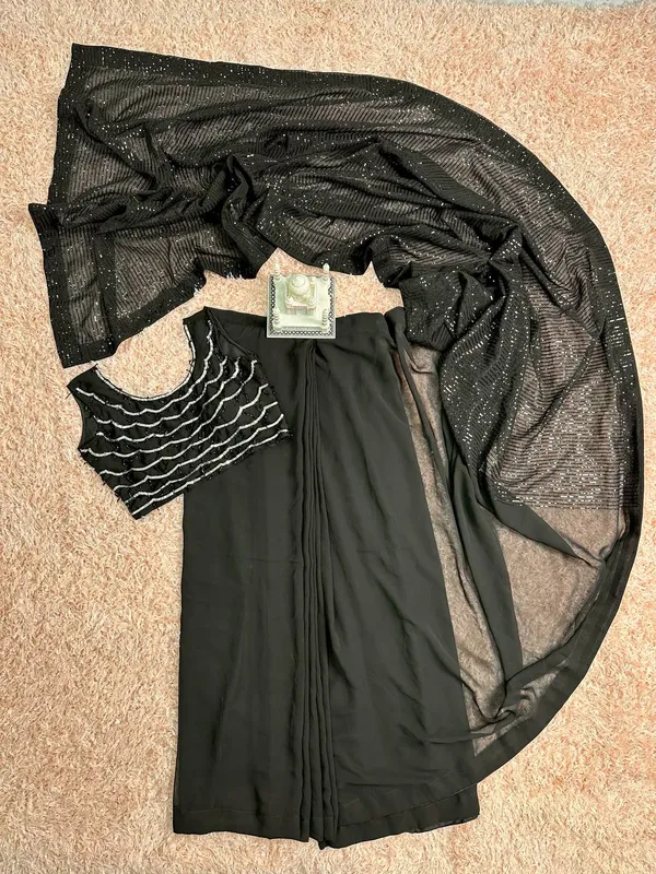 Ready_to_Wear_Black_Designer_Georgette_Saree