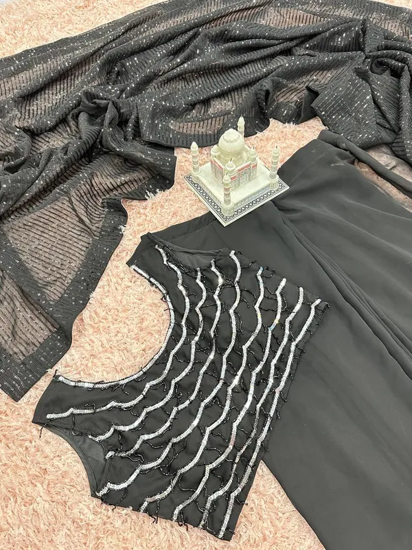 Ready_to_Wear_Black_Designer_Georgette_Saree