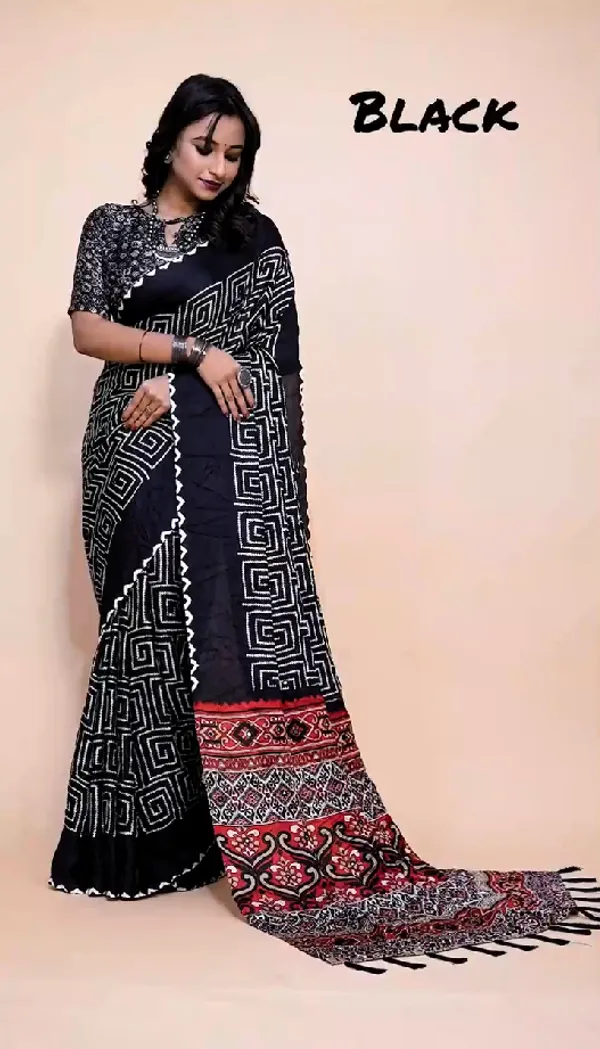 Sparkling_&_Stunning_Party_Wear_Black_Moss_Bandhani_Saree