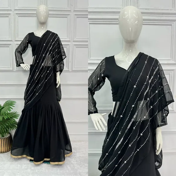 Designer_Black_Georgette_Lehenga_Pattern__Saree