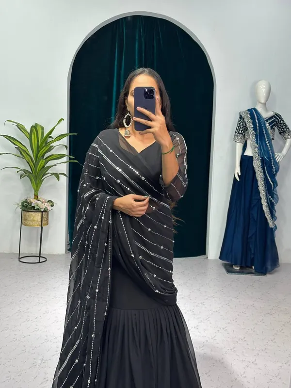 Designer_Black_Georgette_Lehenga_Pattern__Saree