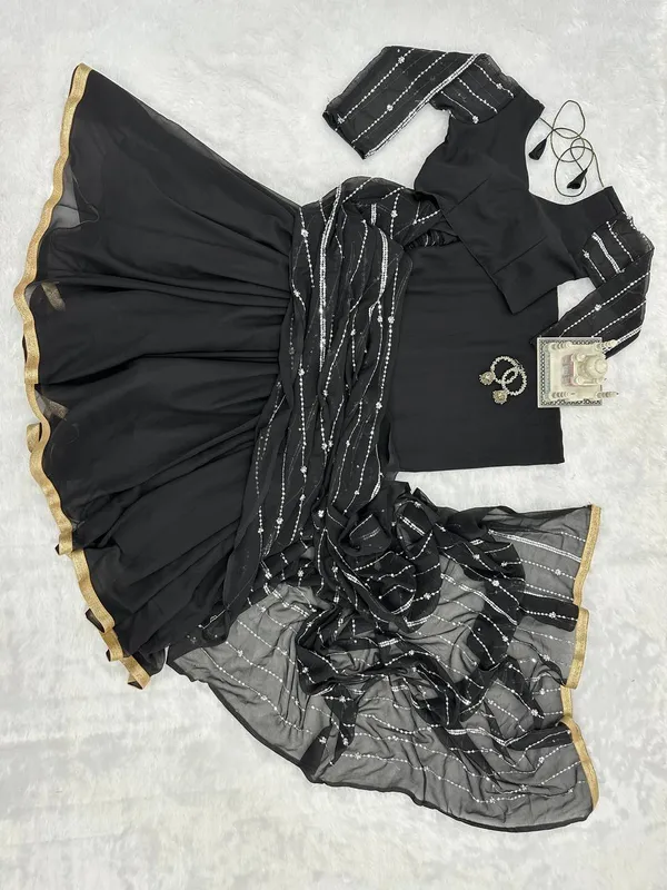 Designer_Black_Georgette_Lehenga_Pattern__Saree