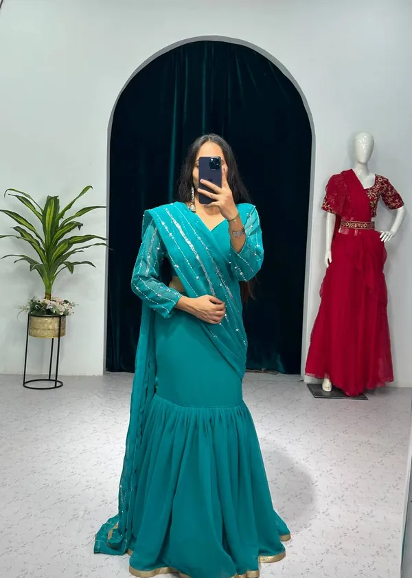 Designer_Sky_Blue_Georgette_Lehenga_Pattern__Saree