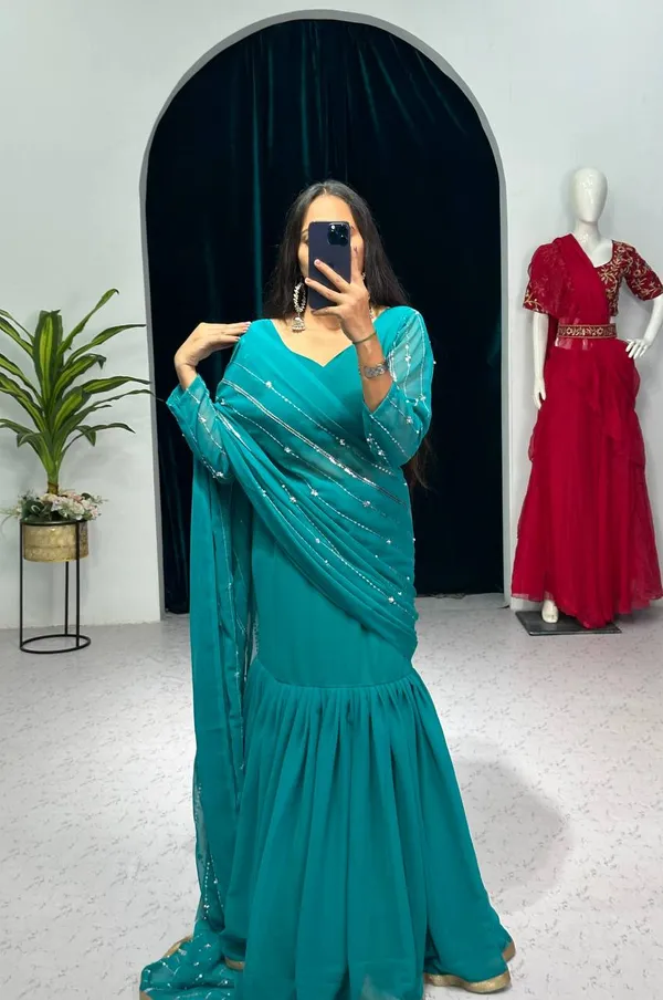 Designer_Sky_Blue_Georgette_Lehenga_Pattern__Saree