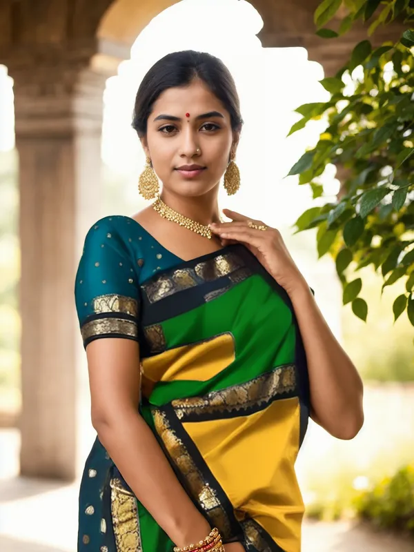 Light_Green_Animal_Print_Kanjivaram_Silk_Saree_with_Saree_Cover