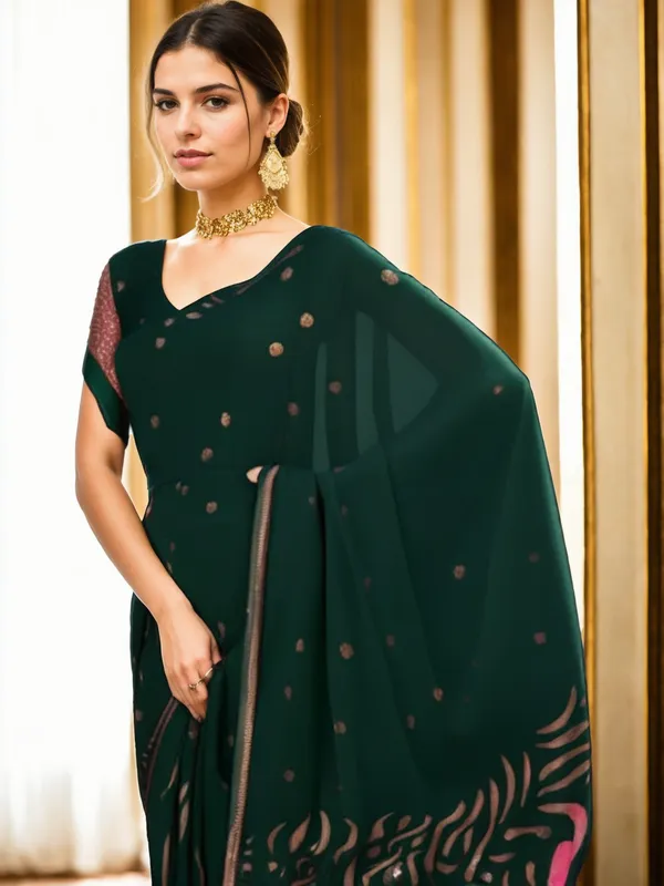 Dark_Green_Woven_Kanjivaram_Silk_Saree_with_Saree_Cover