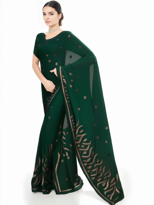 Dark_Green_Woven_Kanjivaram_Silk_Saree_with_Saree_Cover