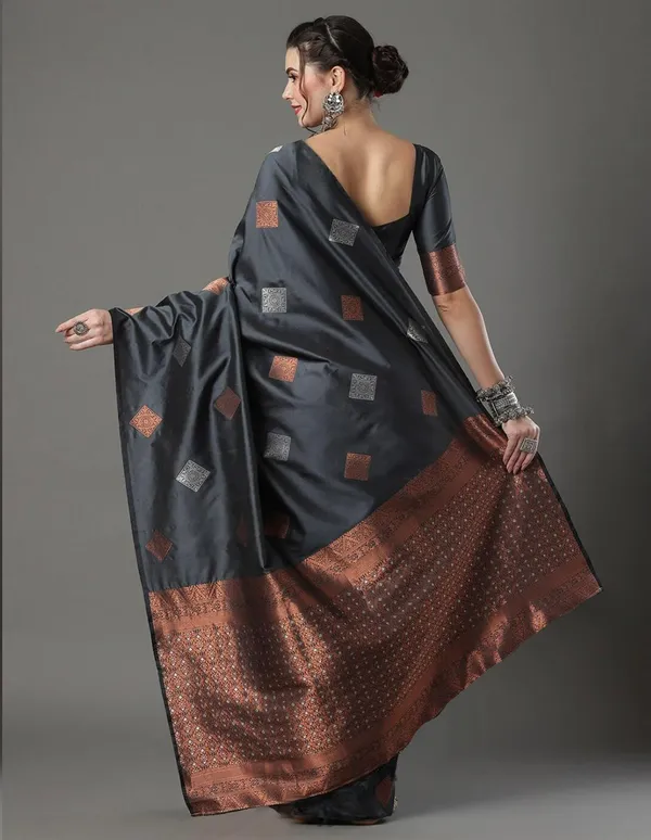 Embrocation_Grey_Soft_Silk_Saree_With_Ratatouille_Blouse_Piece
