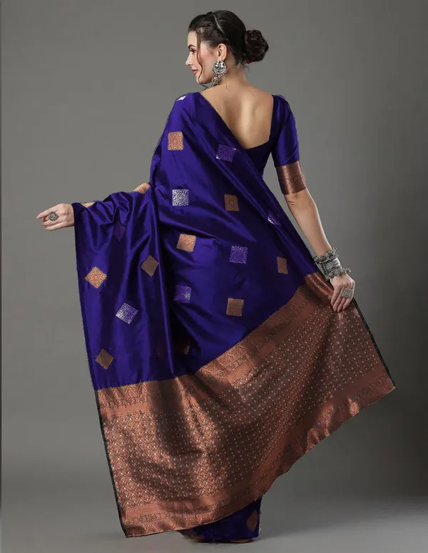 Embrocation_Royal_Blue_Soft_Silk_Saree_With_Ratatouille_Blouse_Piece