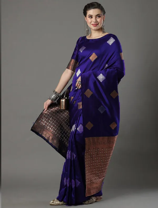 Embrocation_Royal_Blue_Soft_Silk_Saree_With_Ratatouille_Blouse_Piece