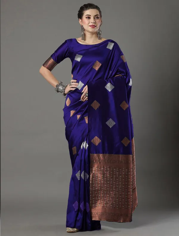 Embrocation_Royal_Blue_Soft_Silk_Saree_With_Ratatouille_Blouse_Piece