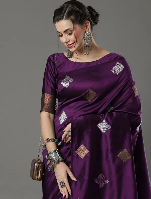 Embrocation_Wine_Soft_Silk_Saree_With_Ratatouille_Blouse_Piece