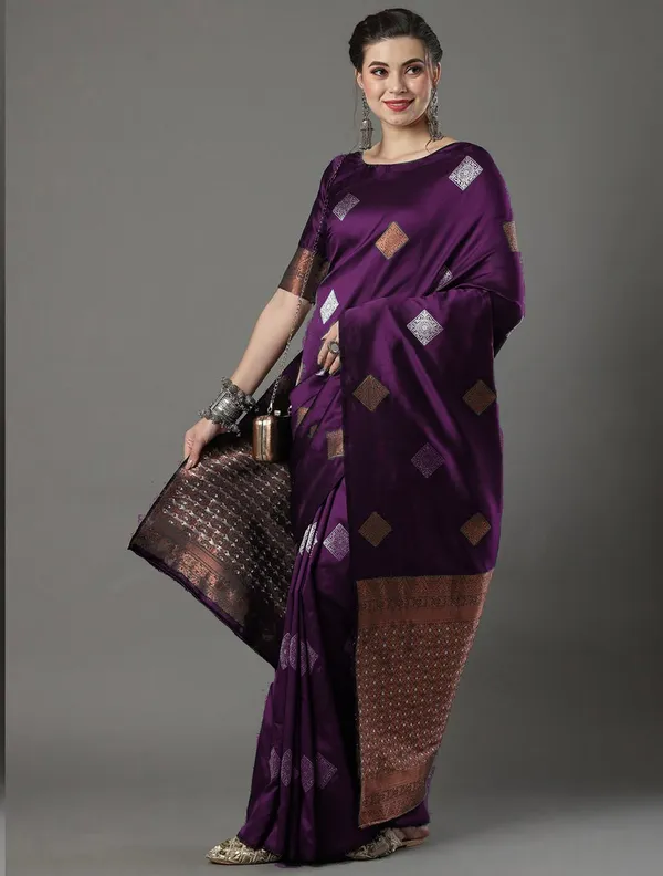Embrocation_Wine_Soft_Silk_Saree_With_Ratatouille_Blouse_Piece