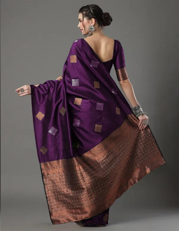 Embrocation_Wine_Soft_Silk_Saree_With_Ratatouille_Blouse_Piece