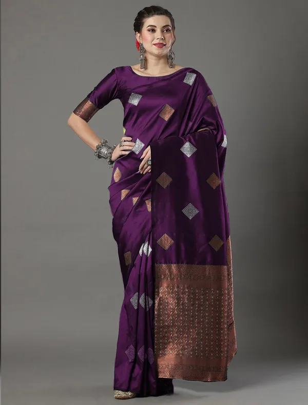 Embrocation_Wine_Soft_Silk_Saree_With_Ratatouille_Blouse_Piece