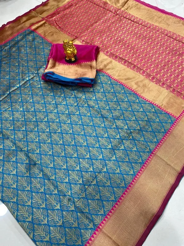 Glittering_Soft_Silk_Saree_With_Splendorous_Blouse_Piece