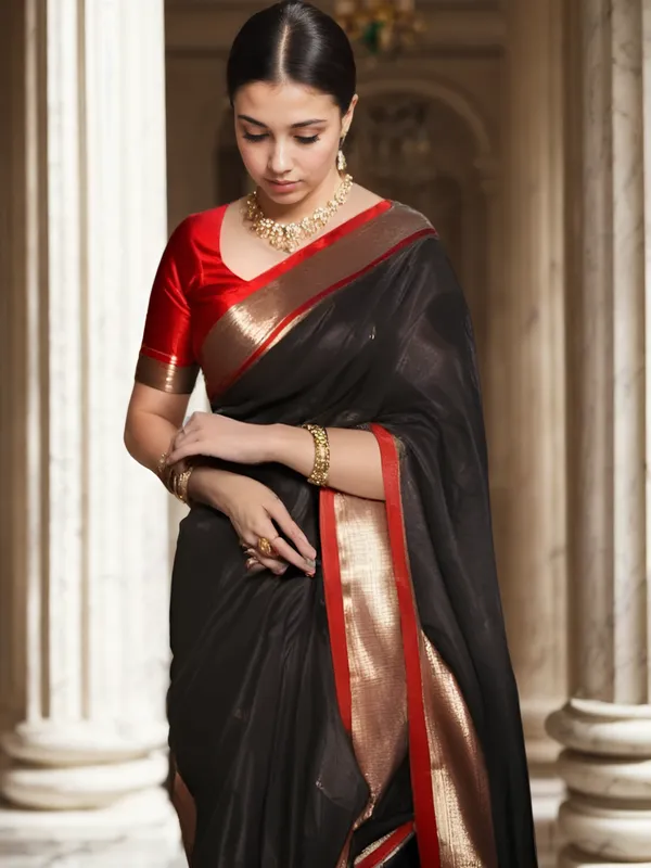 Black_Woven_Kanjivaram_Silk_Saree_with_Saree_Cover