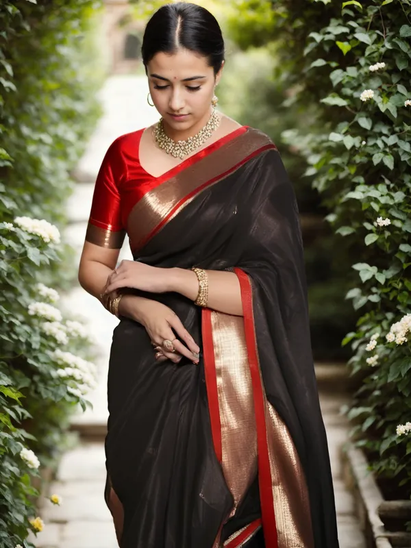 Black_Woven_Kanjivaram_Silk_Saree_with_Saree_Cover