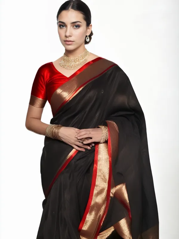 Black_Woven_Kanjivaram_Silk_Saree_with_Saree_Cover