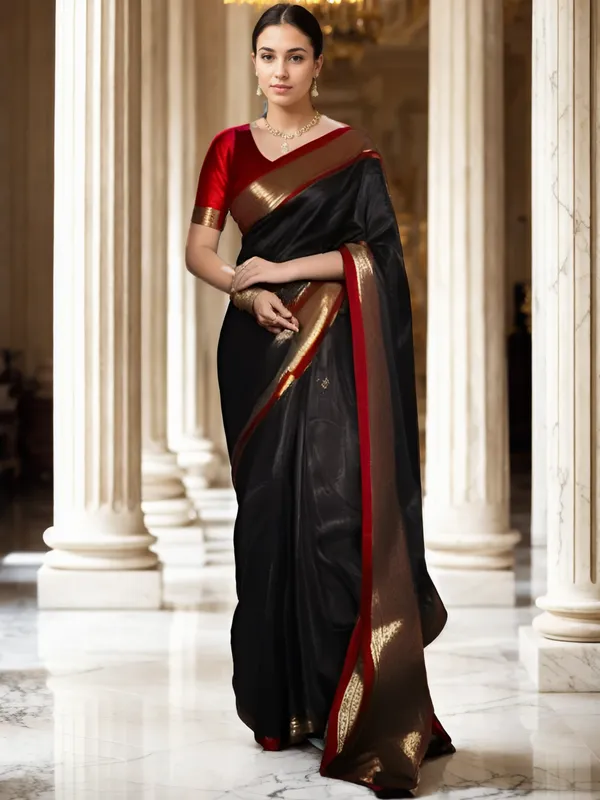 Black_Woven_Kanjivaram_Silk_Saree_with_Saree_Cover