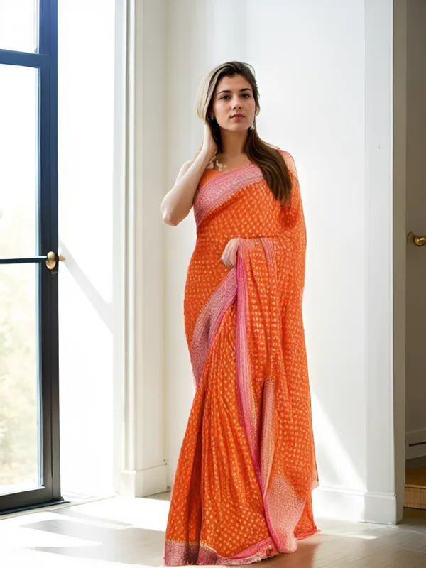 Orange_Woven_Kanjivaram_Silk_Saree_with_Saree_Cover