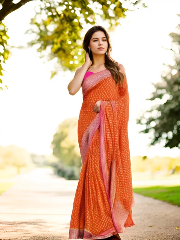 Orange_Woven_Kanjivaram_Silk_Saree_with_Saree_Cover
