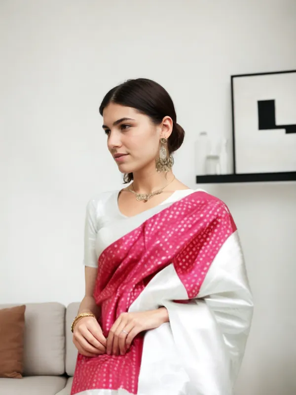 White_Woven_Kanjivaram_Silk_Saree_with_Saree_Cover