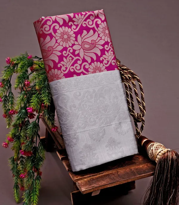 Quintessential_Pink_Soft_Banarasi_Silk_Saree_With_Nemesis_Blouse_Piece