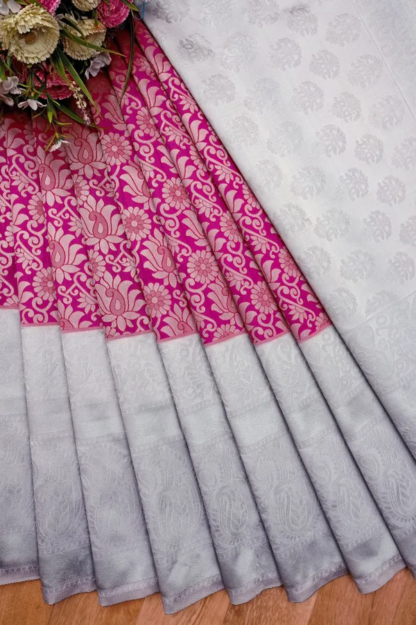 Quintessential_Pink_Soft_Banarasi_Silk_Saree_With_Nemesis_Blouse_Piece