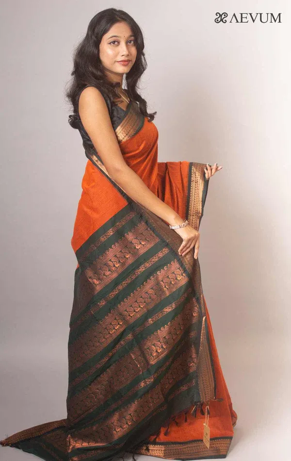 Sophisticated_Orange_Silk_Saree_With_Elegant_Blouse_Piece