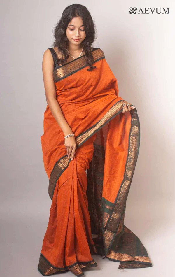 Sophisticated_Orange_Silk_Saree_With_Elegant_Blouse_Piece