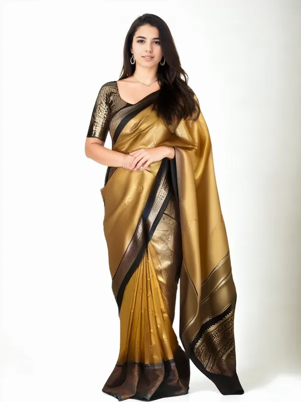 Yellow_Woven_Kanjivaram_Silk_Saree_with_Saree_Cover