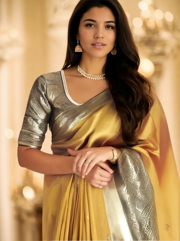 Yellow_Woven_Kanjivaram_Silk_Saree_with_Saree_Cover