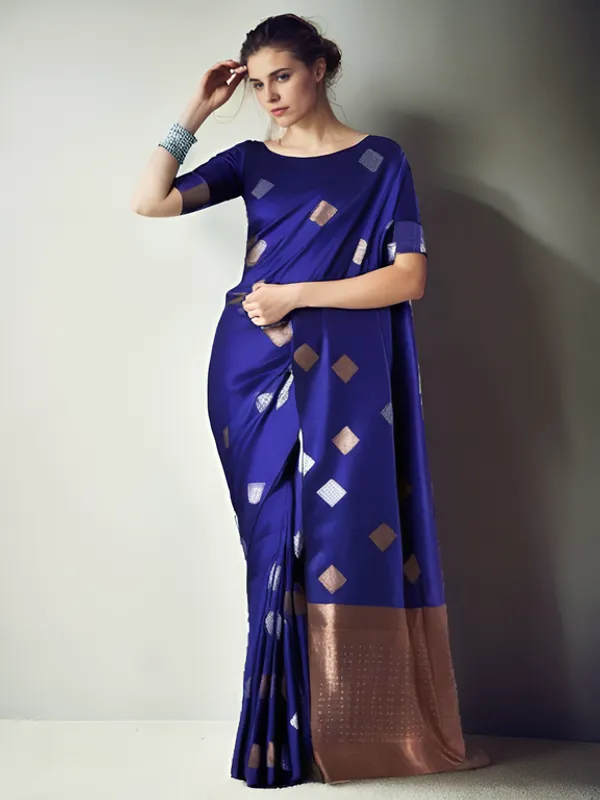 Embrocation_Royal_Blue_Soft_Silk_Saree_With_Ratatouille_Blouse_Piece