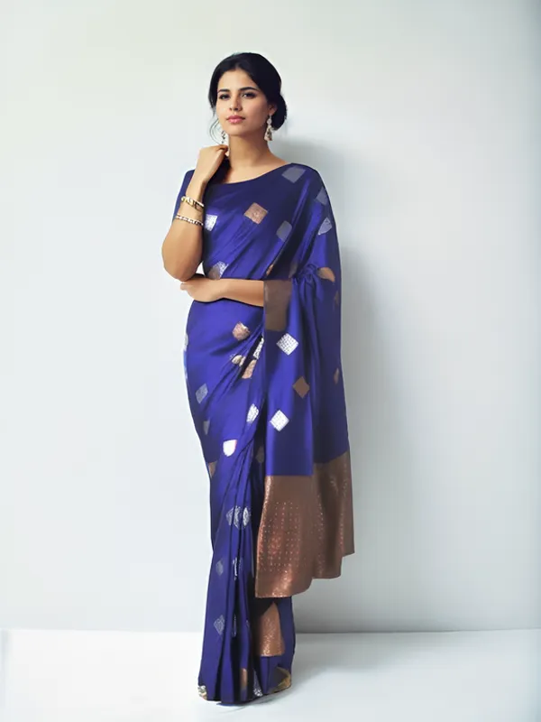 Embrocation_Royal_Blue_Soft_Silk_Saree_With_Ratatouille_Blouse_Piece