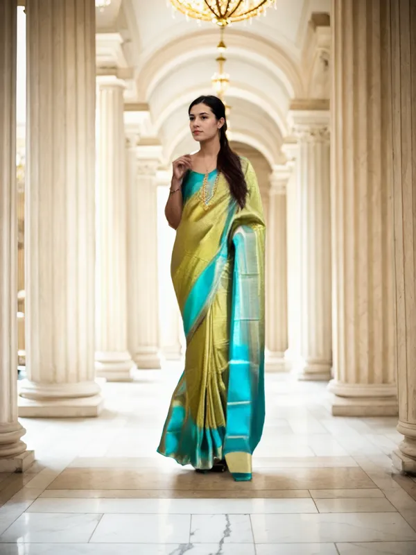 Multicolor_Woven_Kanjivaram_Silk_Saree_with_Saree_Cover